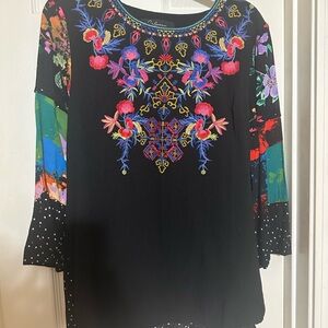 Colorful Embroidered Women's Blouse